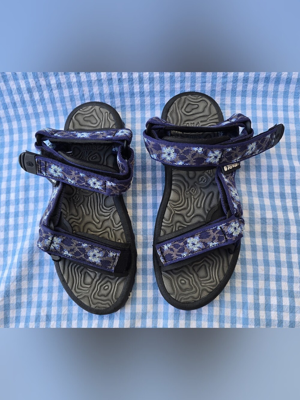 Teva Women's Navy Blue Floral Strap Sport Sandals Size 5